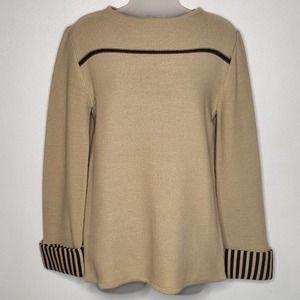 VTG 1970s Tan Sweater Girl Of California Sz Med Hippie Boho Wide Sleeve Sweater